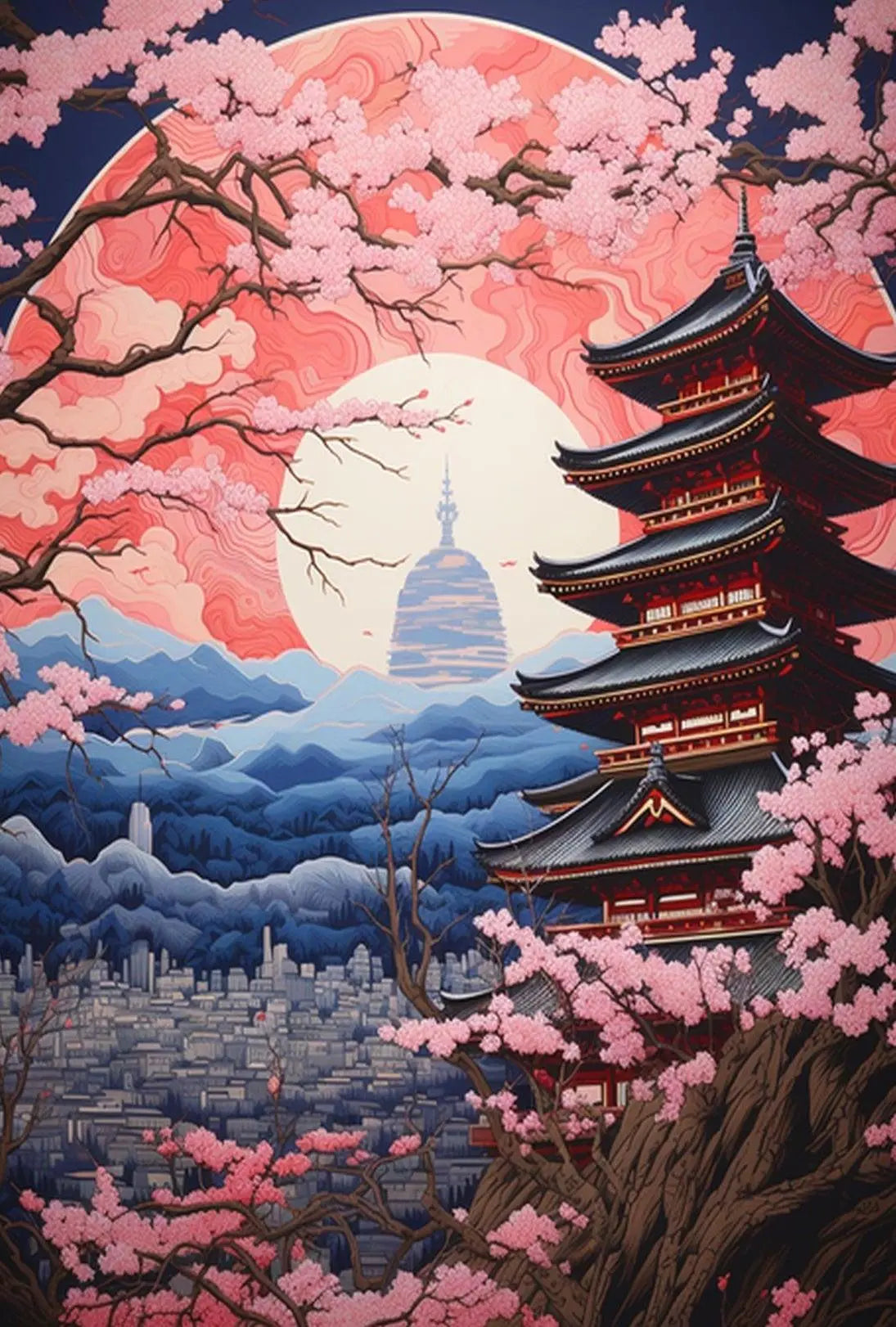 Traditional Kyoto Cherry Blossoms Cultural Heritage Poster PosterGoat
