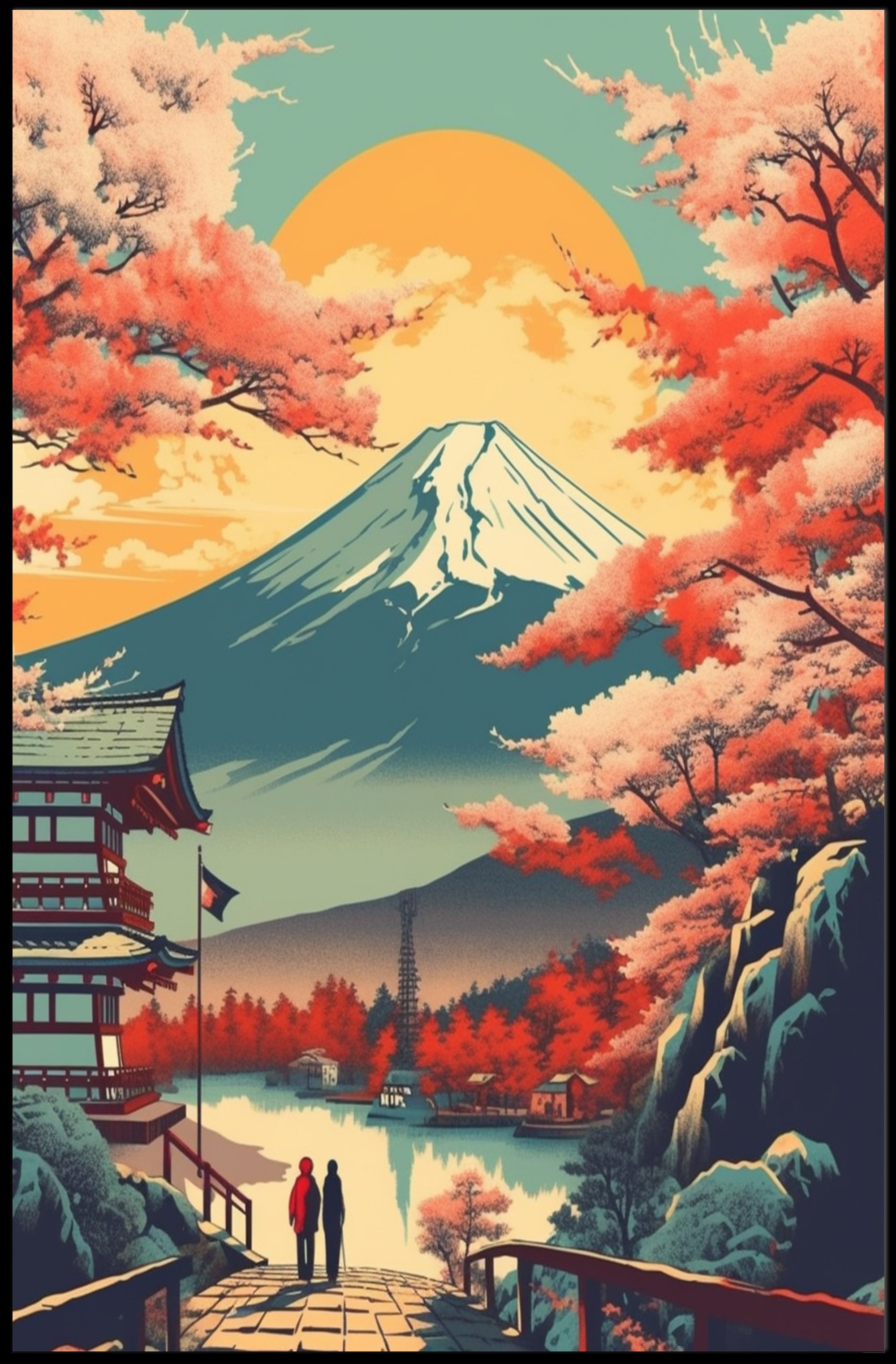 Tranquil Mount Fuji Landscape Cultural or Heritage Poster PosterGoat