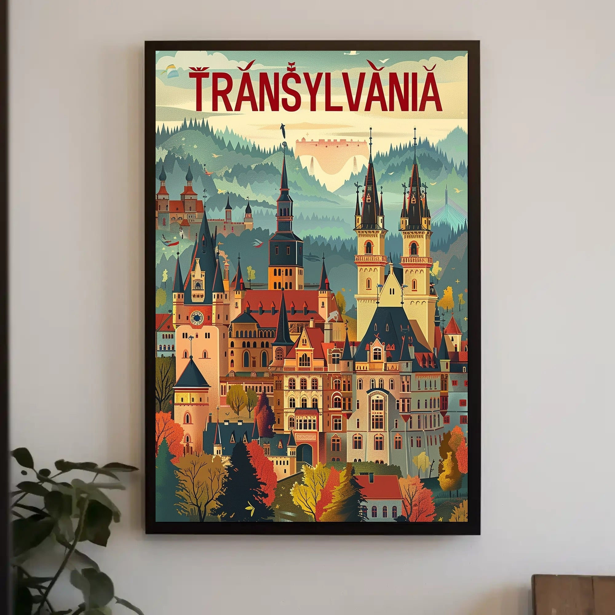 Transylvania's Enchanting Charm Vintage Travel Poster PosterGoat