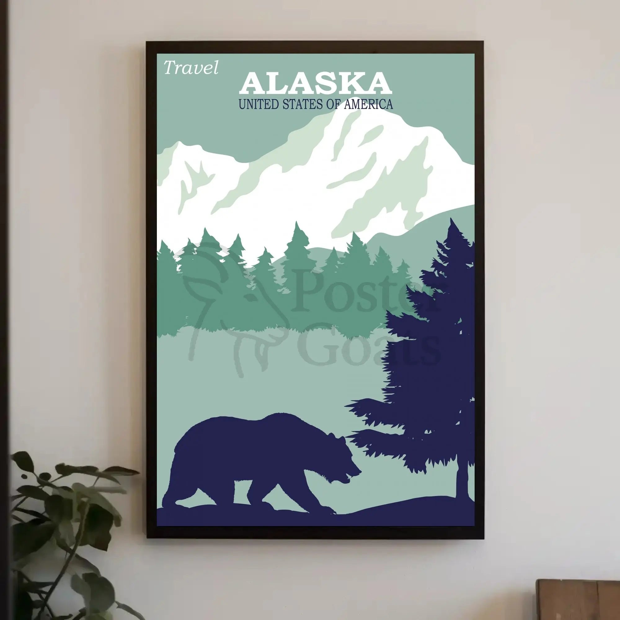 Travel Alaska Retro Wilderness Adventure Poster PosterGoat