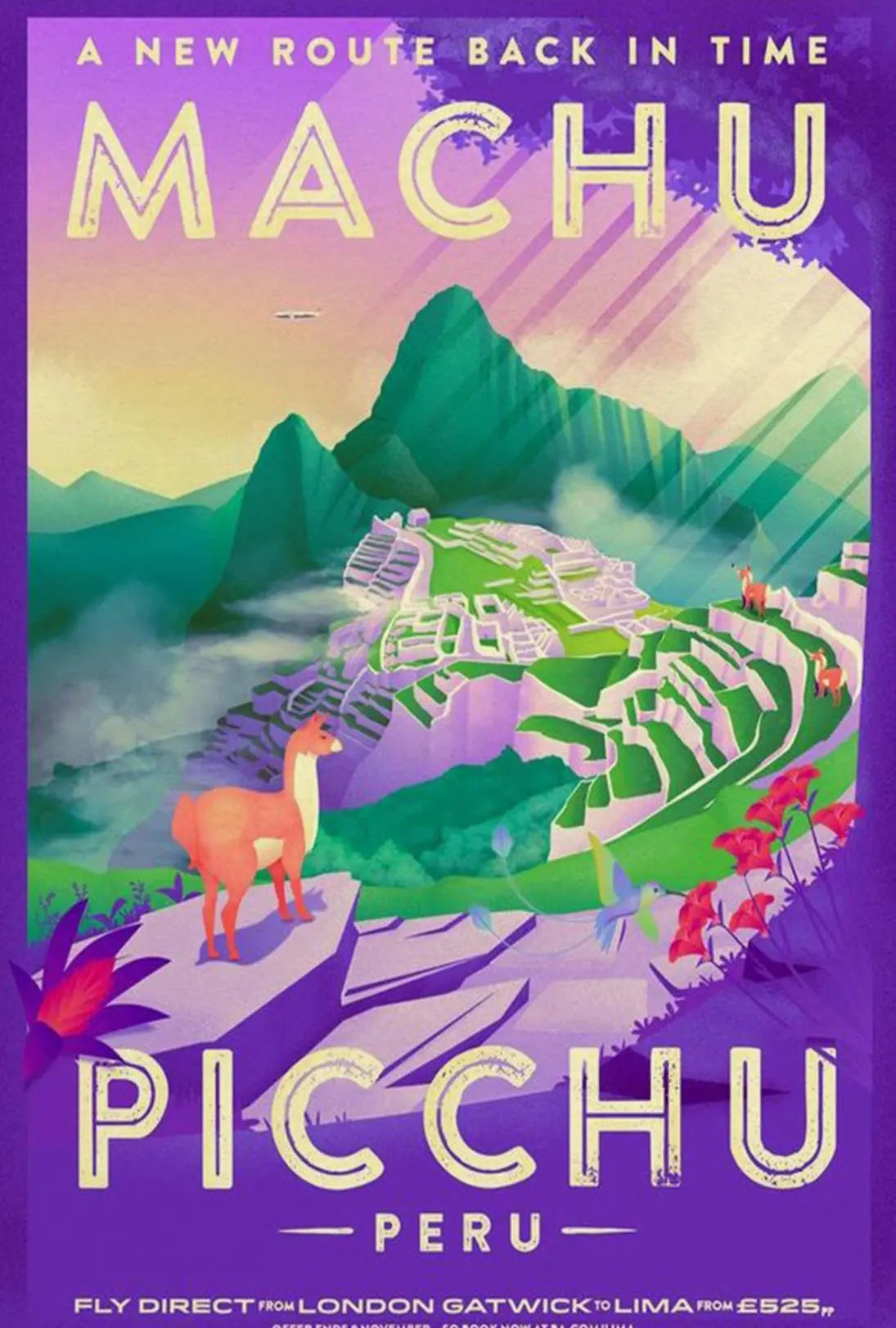 Travel to Machu Picchu Vintage Adventure Travel Poster PosterGoat