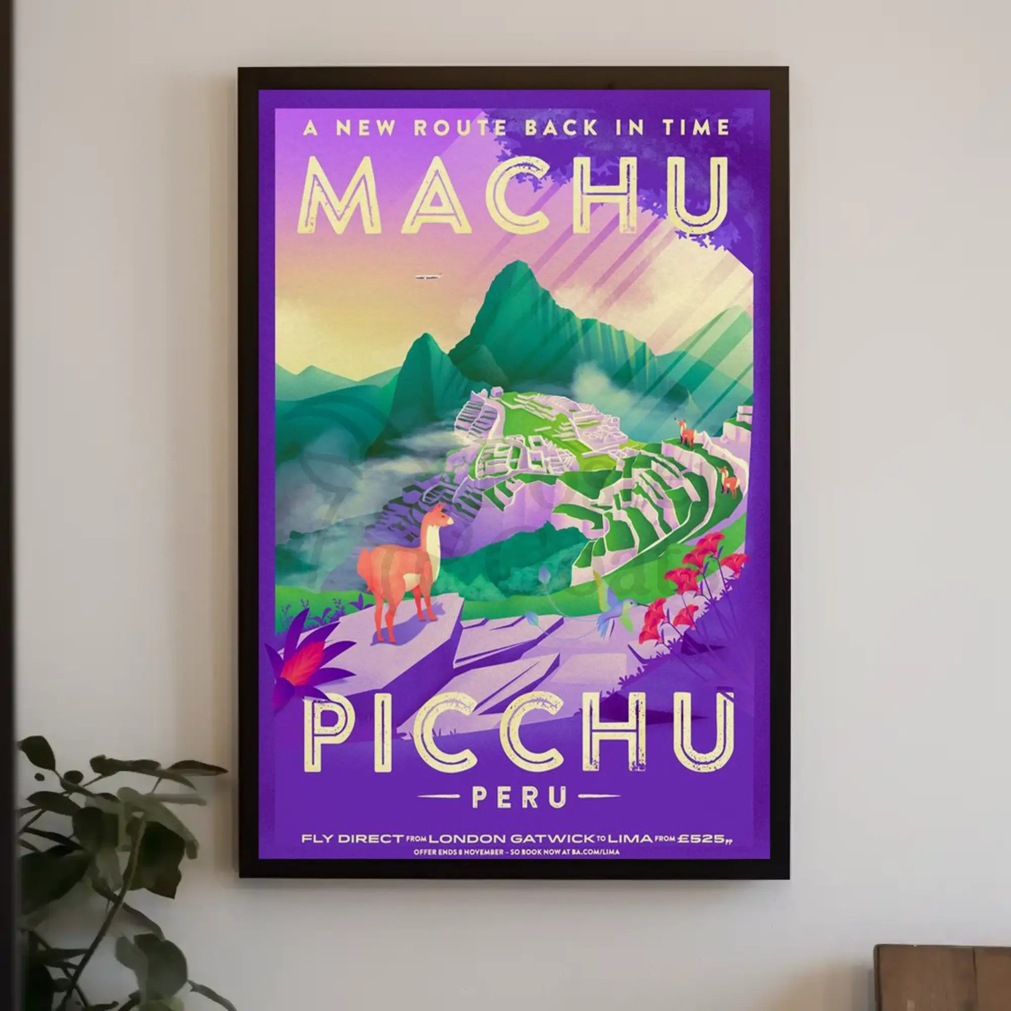 Travel to Machu Picchu Vintage Adventure Travel Poster PosterGoat