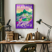 Travel to Machu Picchu Vintage Adventure Travel Poster PosterGoat