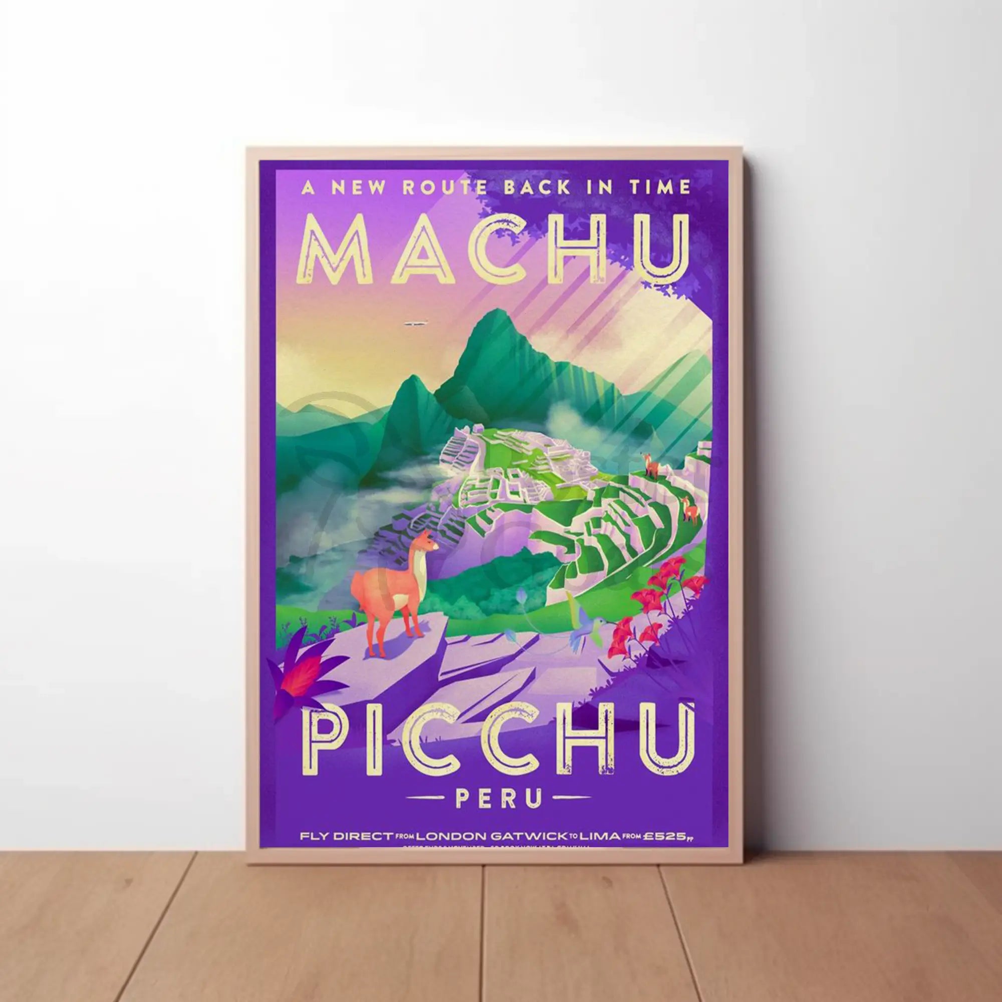 Travel to Machu Picchu Vintage Adventure Travel Poster PosterGoat