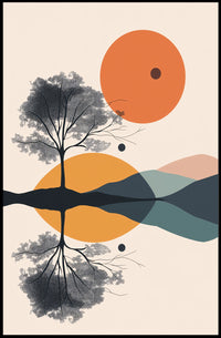 Tree of Balance: Minimalist Abstract Artistic Poster PosterGoat