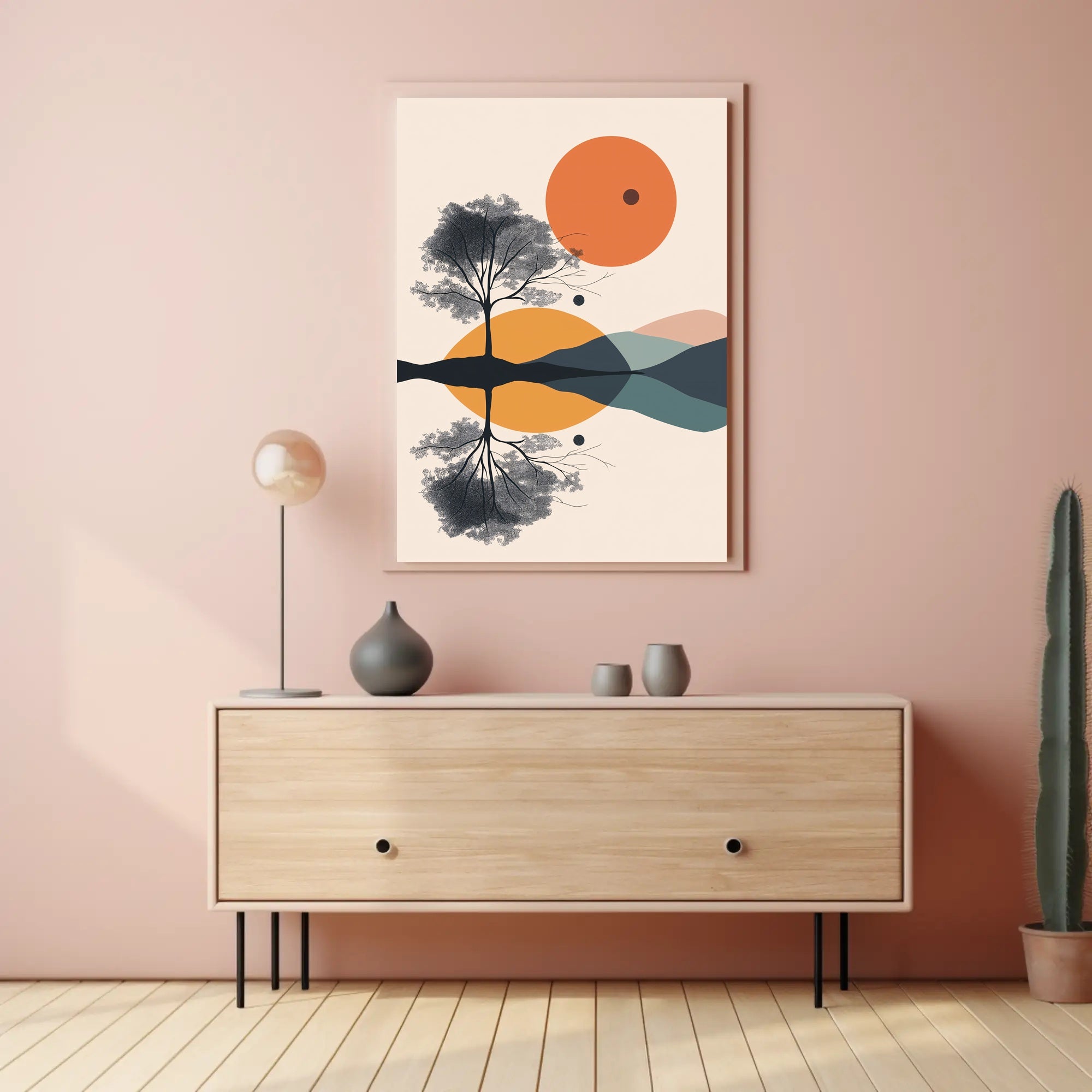 Tree of Balance: Minimalist Abstract Artistic Poster PosterGoat