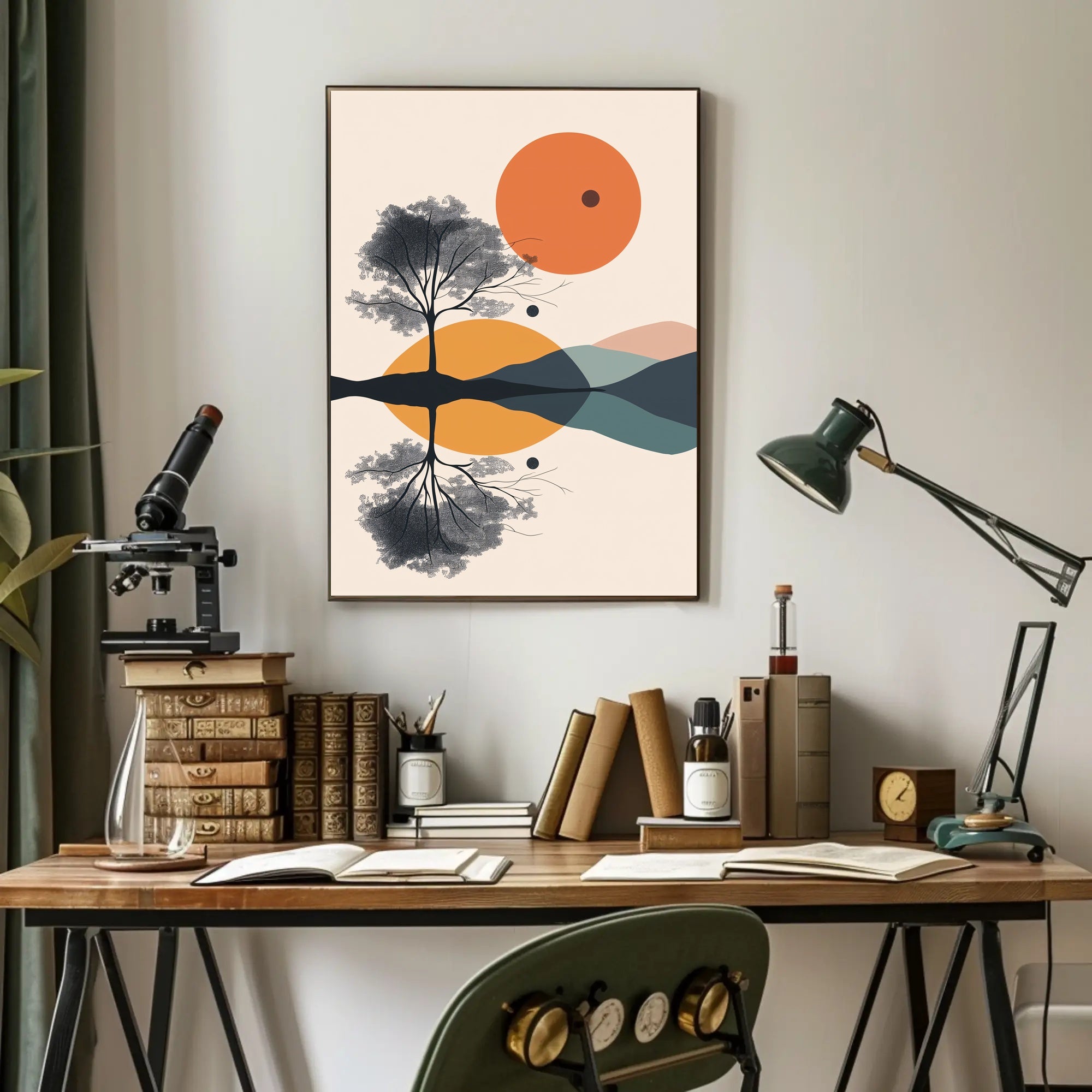Tree of Balance: Minimalist Abstract Artistic Poster PosterGoat