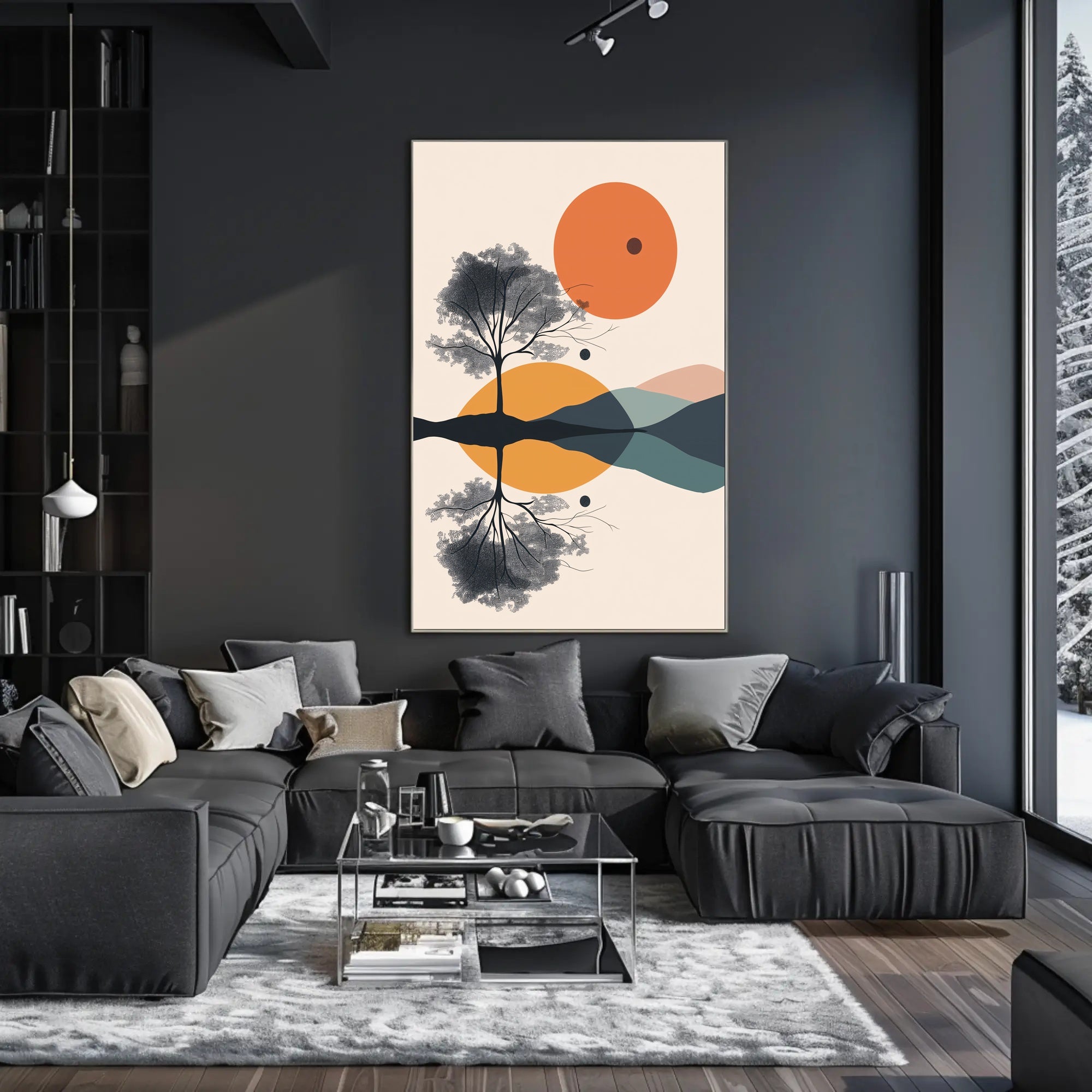 Tree of Balance: Minimalist Abstract Artistic Poster PosterGoat