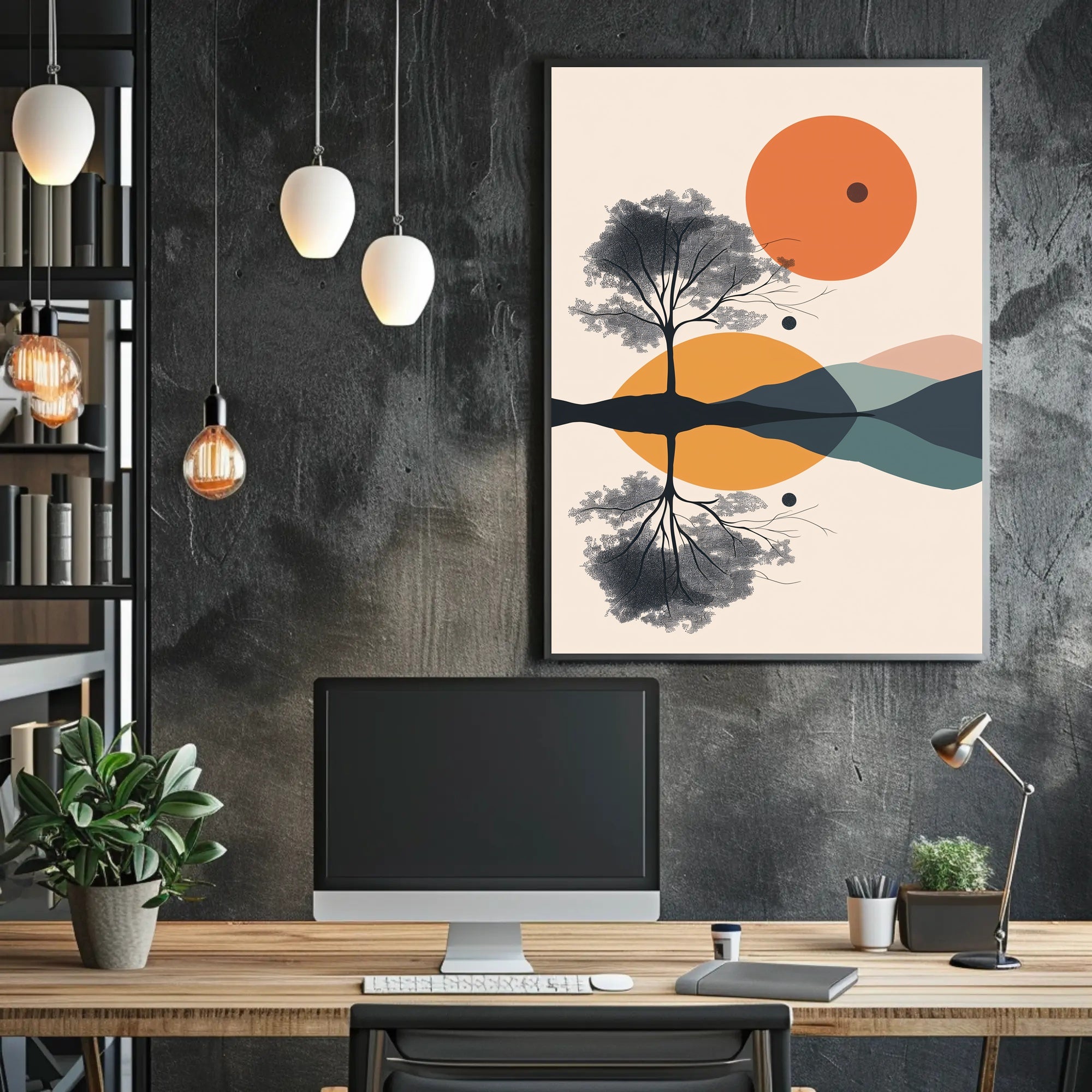 Tree of Balance: Minimalist Abstract Artistic Poster PosterGoat
