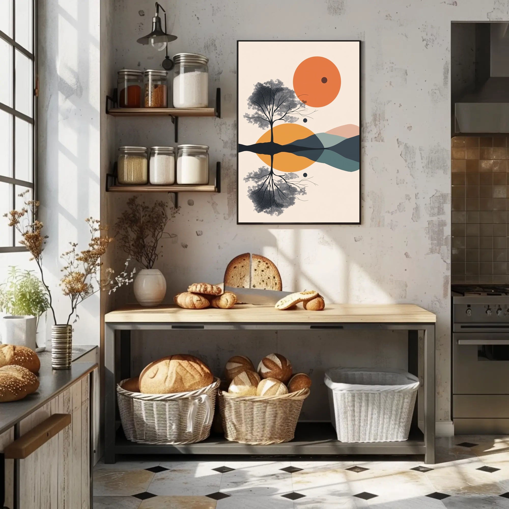 Tree of Balance: Minimalist Abstract Artistic Poster PosterGoat