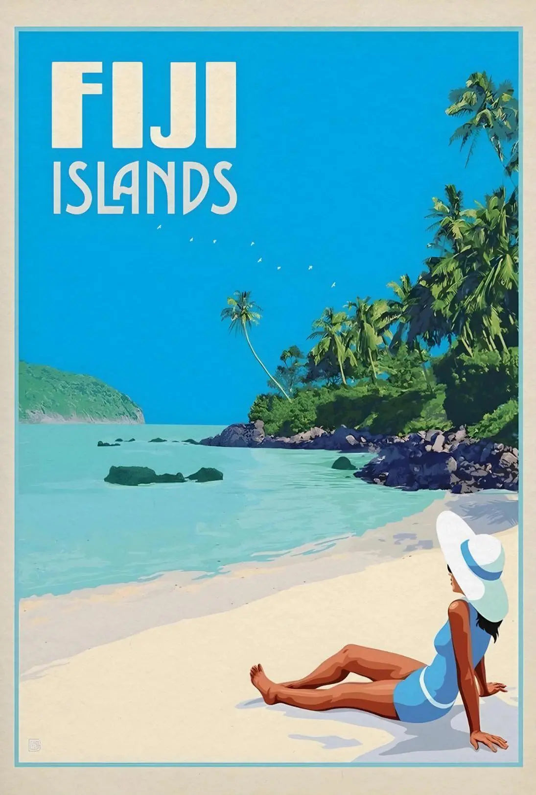 Tropical Beach Escape Fiji Islands Travel Poster PosterGoat