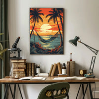 Tropical Beach Escape Travel Poster PosterGoat