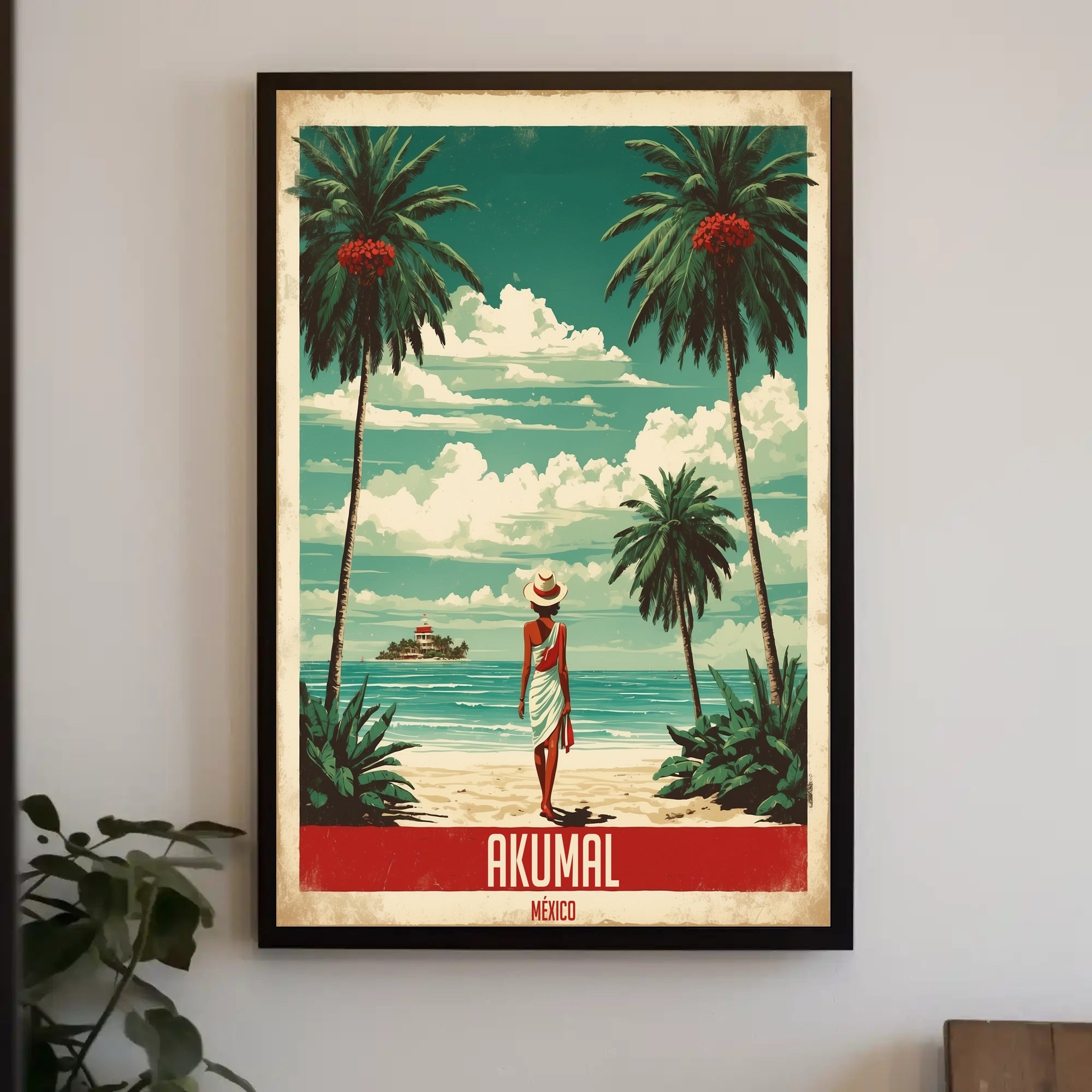 Tropical Beach Escape Vintage Travel Poster PosterGoat