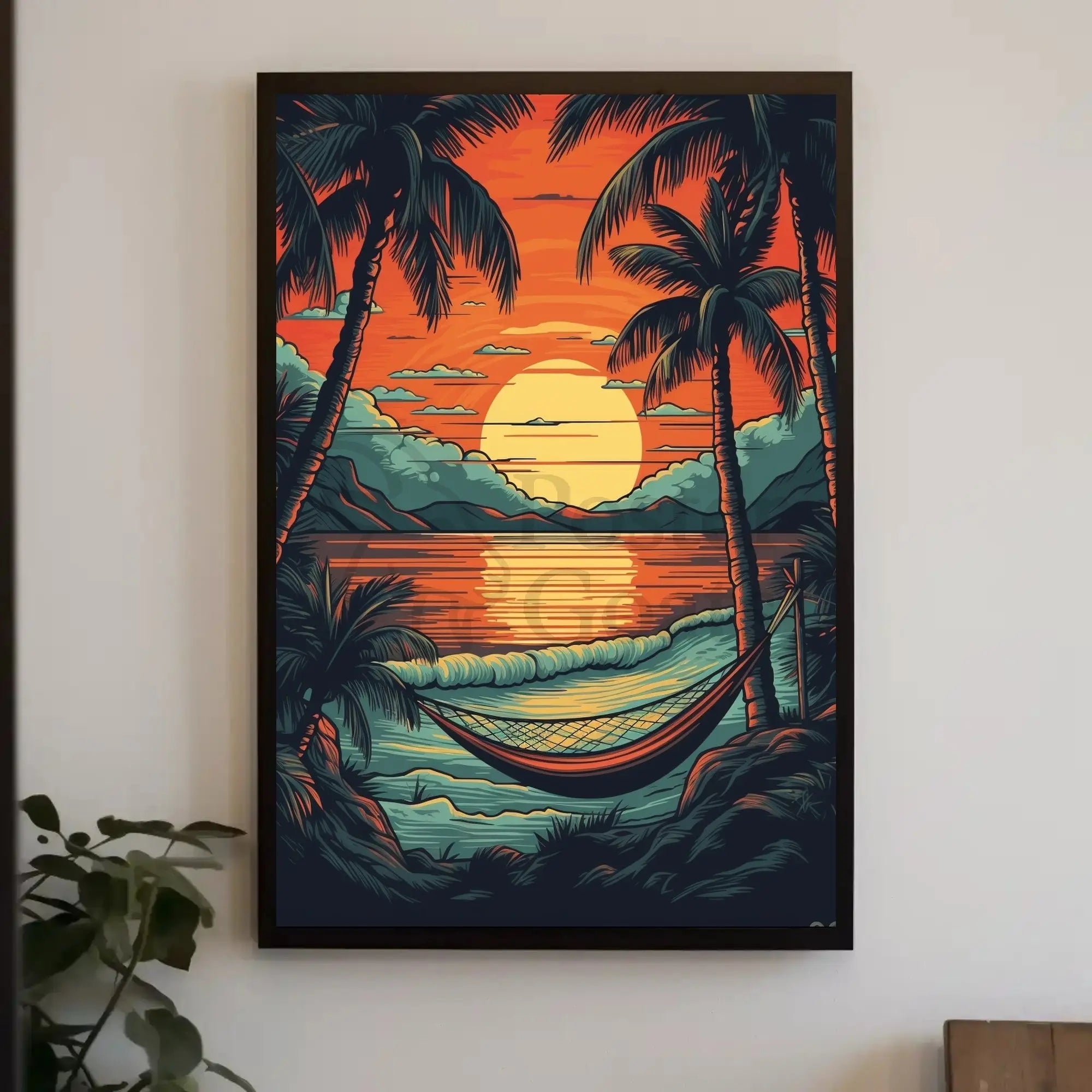 Tropical Beach Sunset Getaway Travel Poster PosterGoat