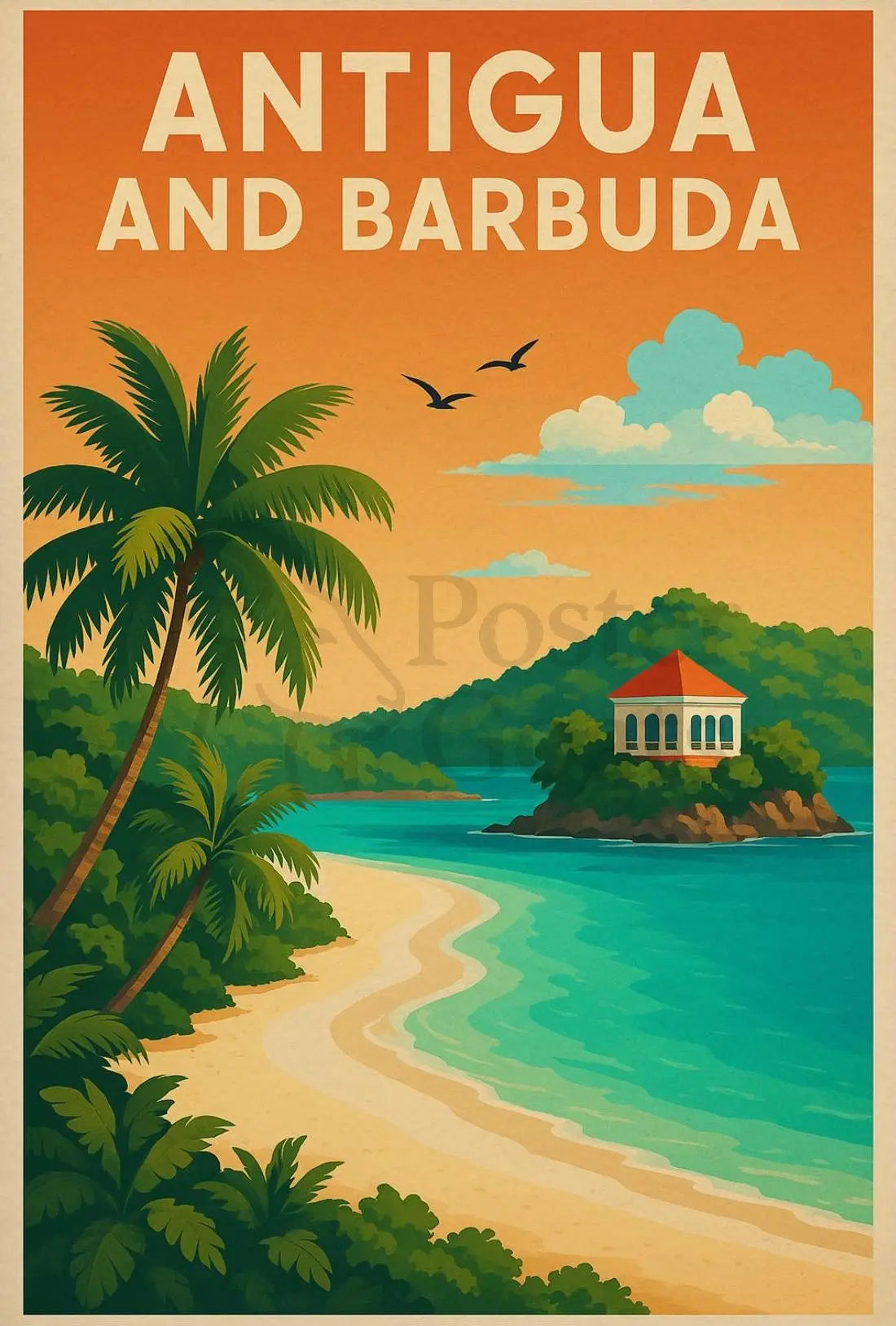 Tropical Escape Antigua Travel Vibes Poster Travel Poster PosterGoat
