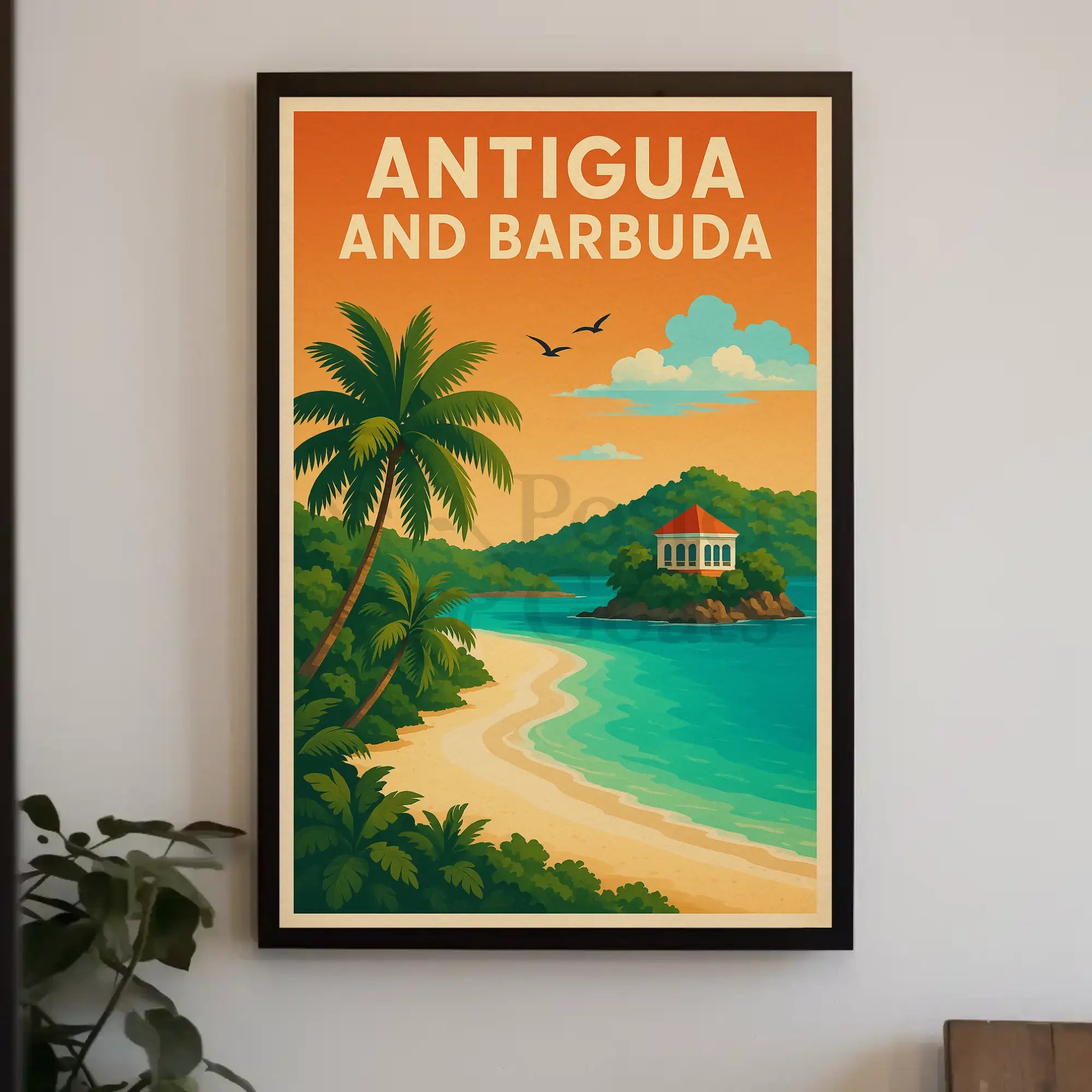 Tropical Escape Antigua Travel Vibes Poster Travel Poster PosterGoat