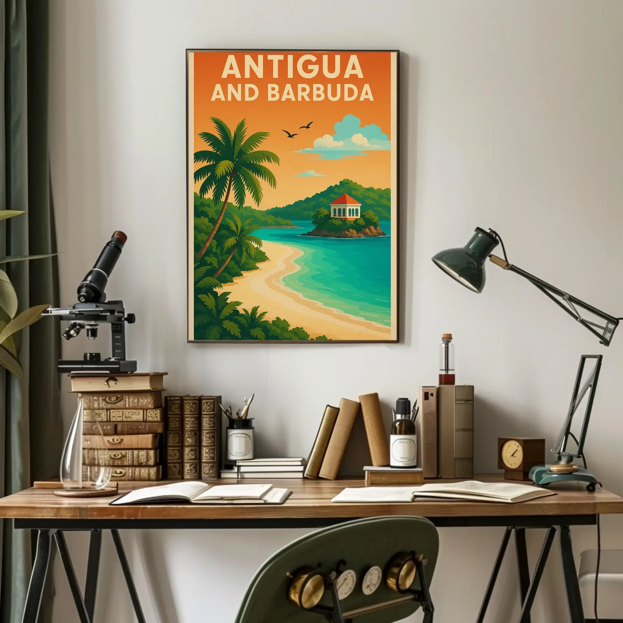 Tropical Escape Antigua Travel Vibes Poster Travel Poster PosterGoat