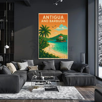 Tropical Escape Antigua Travel Vibes Poster Travel Poster PosterGoat
