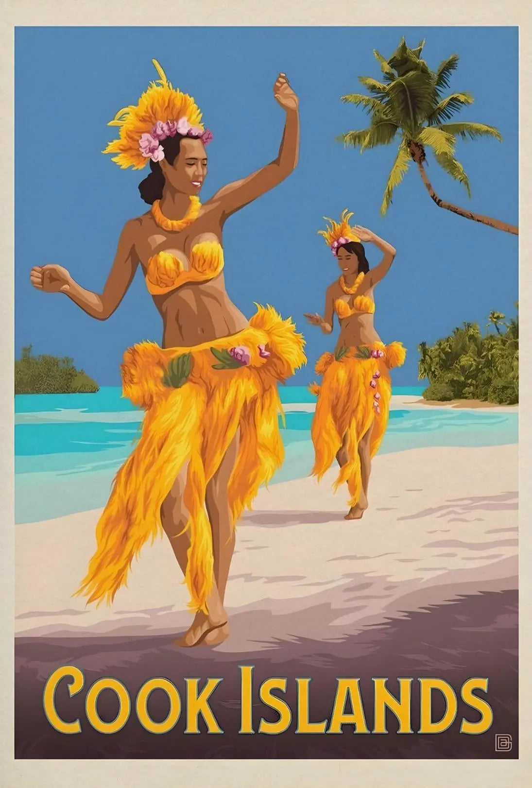 Tropical Paradise Cook Islands Vintage Travel Poster PosterGoat