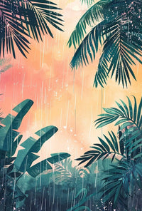 Tropical Rainforest Serenity Illustration Poster - Abstract, Artistic, or Pop Culture Poster PosterGoat