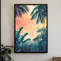 Tropical Rainforest Serenity Illustration Poster - Abstract, Artistic, or Pop Culture Poster PosterGoat