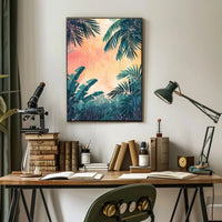 Tropical Rainforest Serenity Illustration Poster - Abstract, Artistic, or Pop Culture Poster PosterGoat