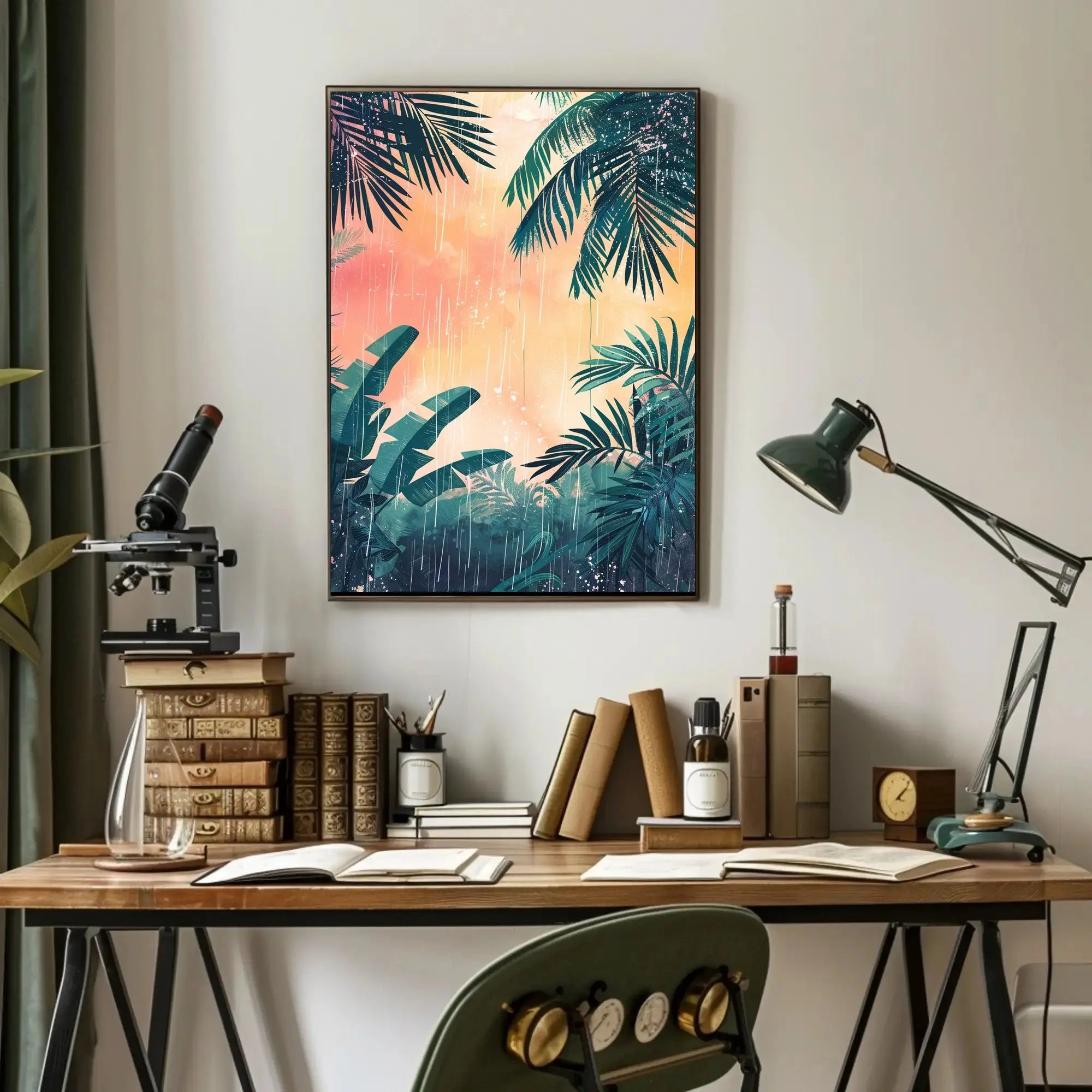 Tropical Rainforest Serenity Illustration Poster - Abstract, Artistic, or Pop Culture Poster PosterGoat