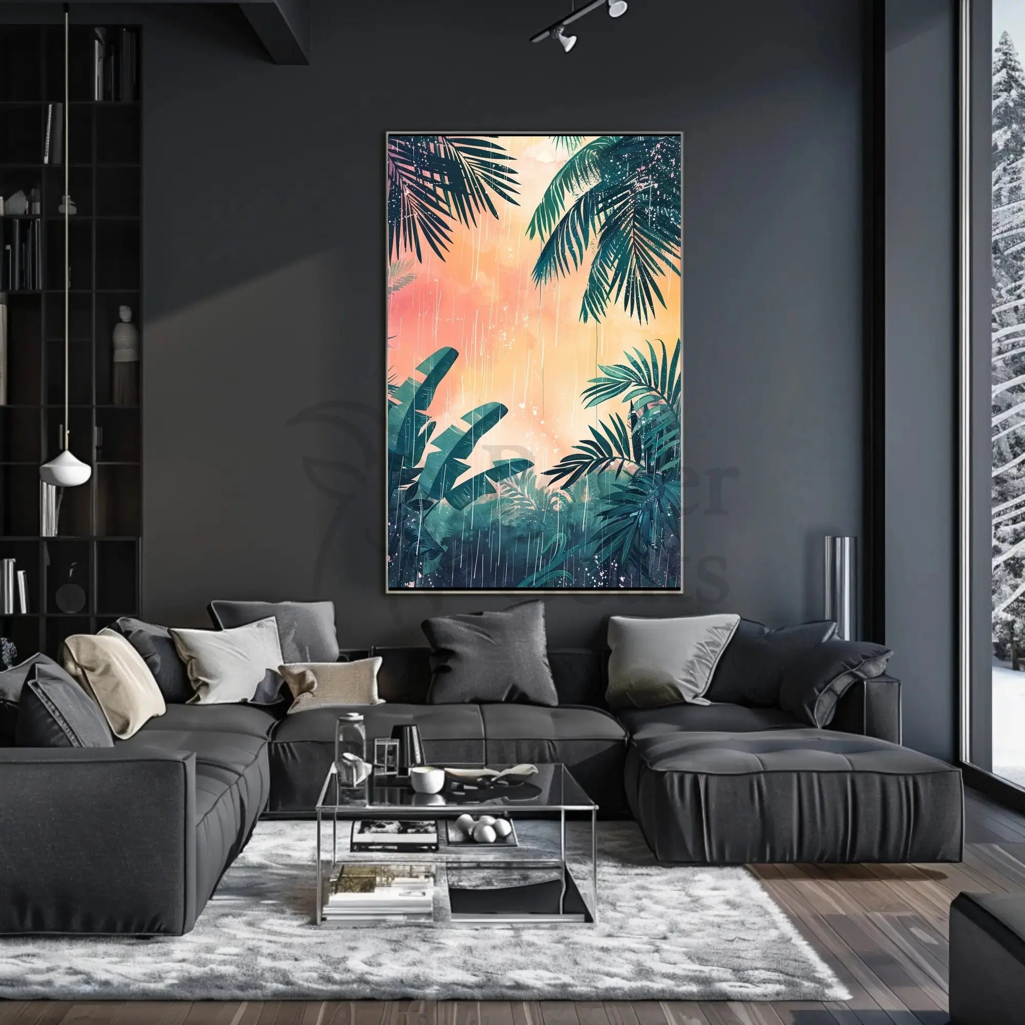 Tropical Rainforest Serenity Illustration Poster - Abstract, Artistic, or Pop Culture Poster PosterGoat