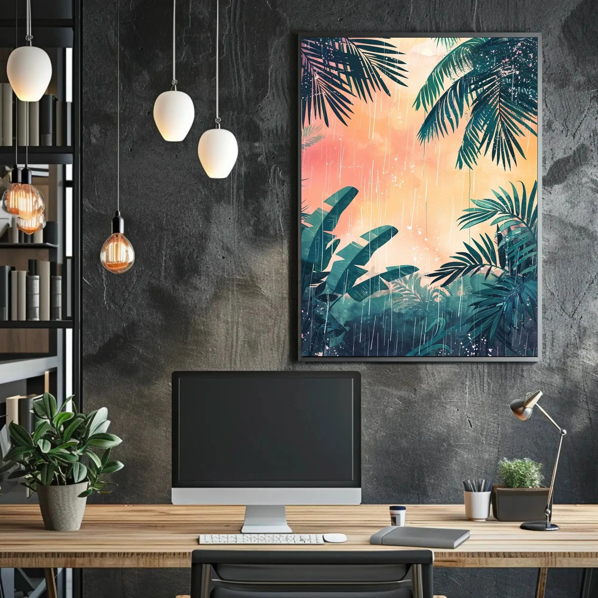 Tropical Rainforest Serenity Illustration Poster - Abstract, Artistic, or Pop Culture Poster PosterGoat