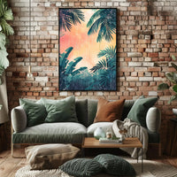 Tropical Rainforest Serenity Illustration Poster - Abstract, Artistic, or Pop Culture Poster PosterGoat