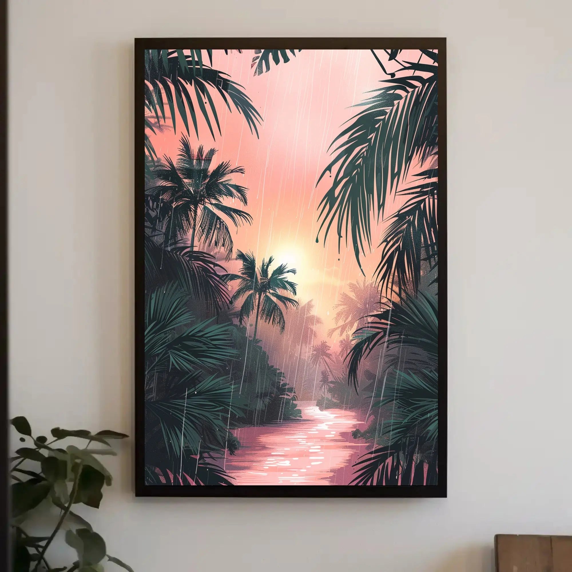 Tropical Sunrise Serenity in Nature Artistic Poster PosterGoat