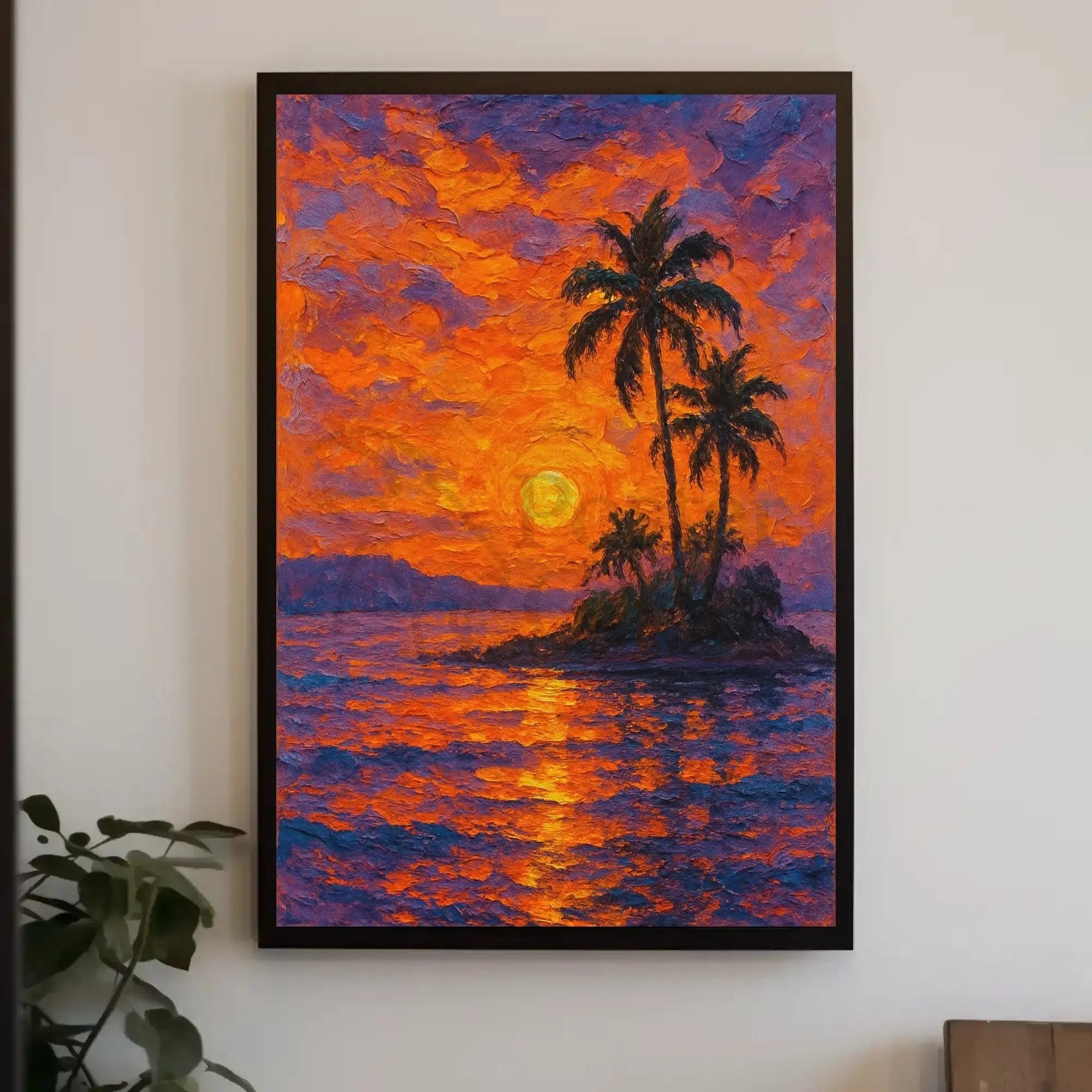 Tropical Sunset Serenity: Abstract, Artistic Poster PosterGoat