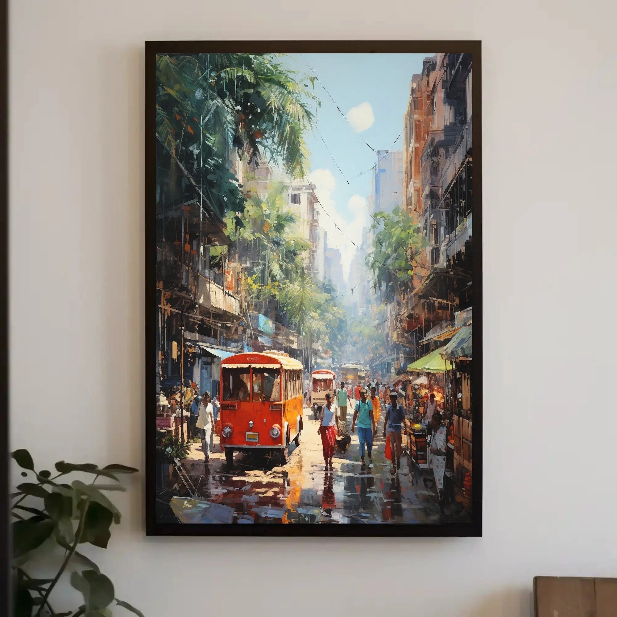 Tropical Urban Life Street Scene: Cultural or Heritage Poster PosterGoat