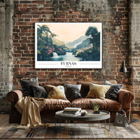 Tropical Waterfalls Landscape Art Print: Travel Poster PosterGoat