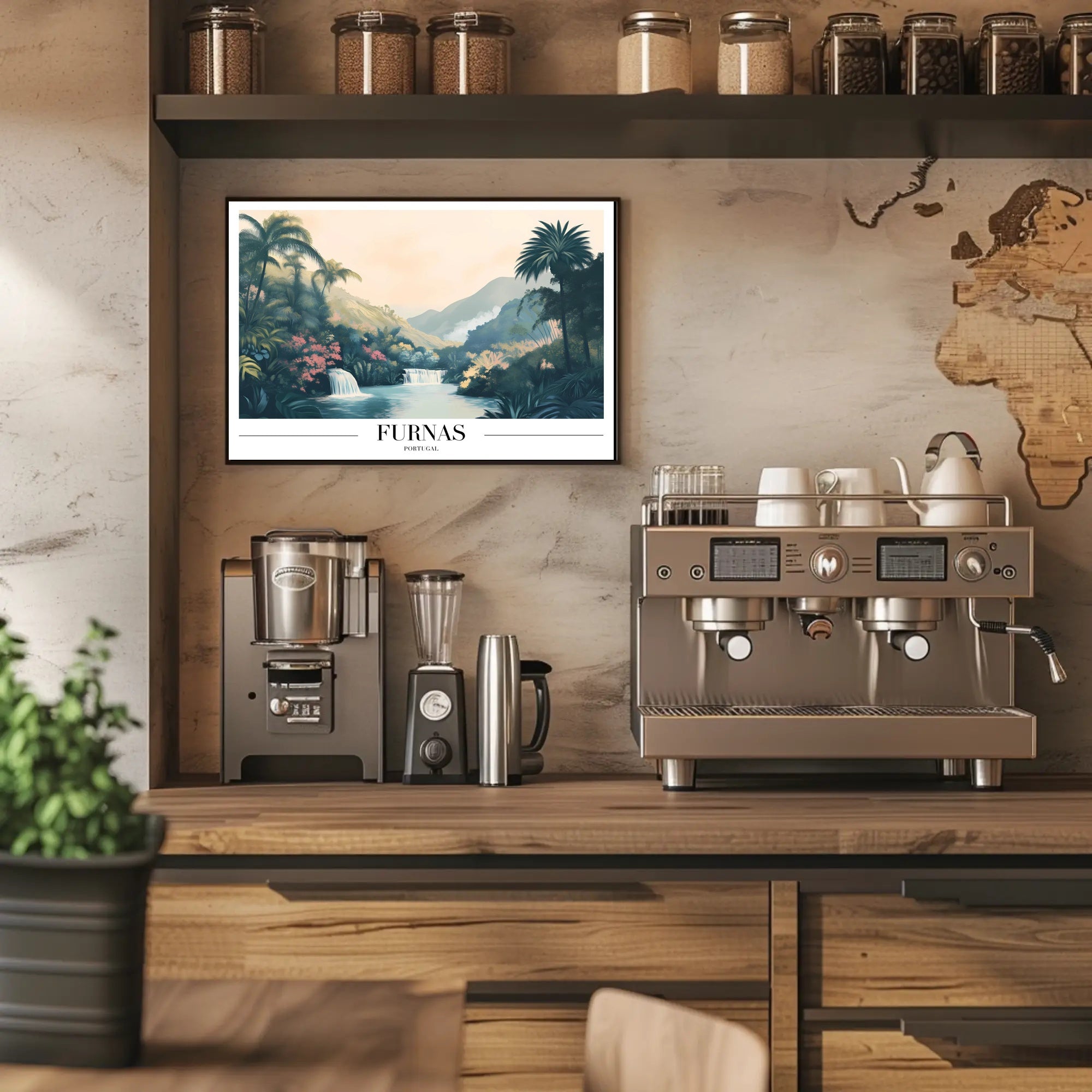 Tropical Waterfalls Landscape Art Print: Travel Poster PosterGoat