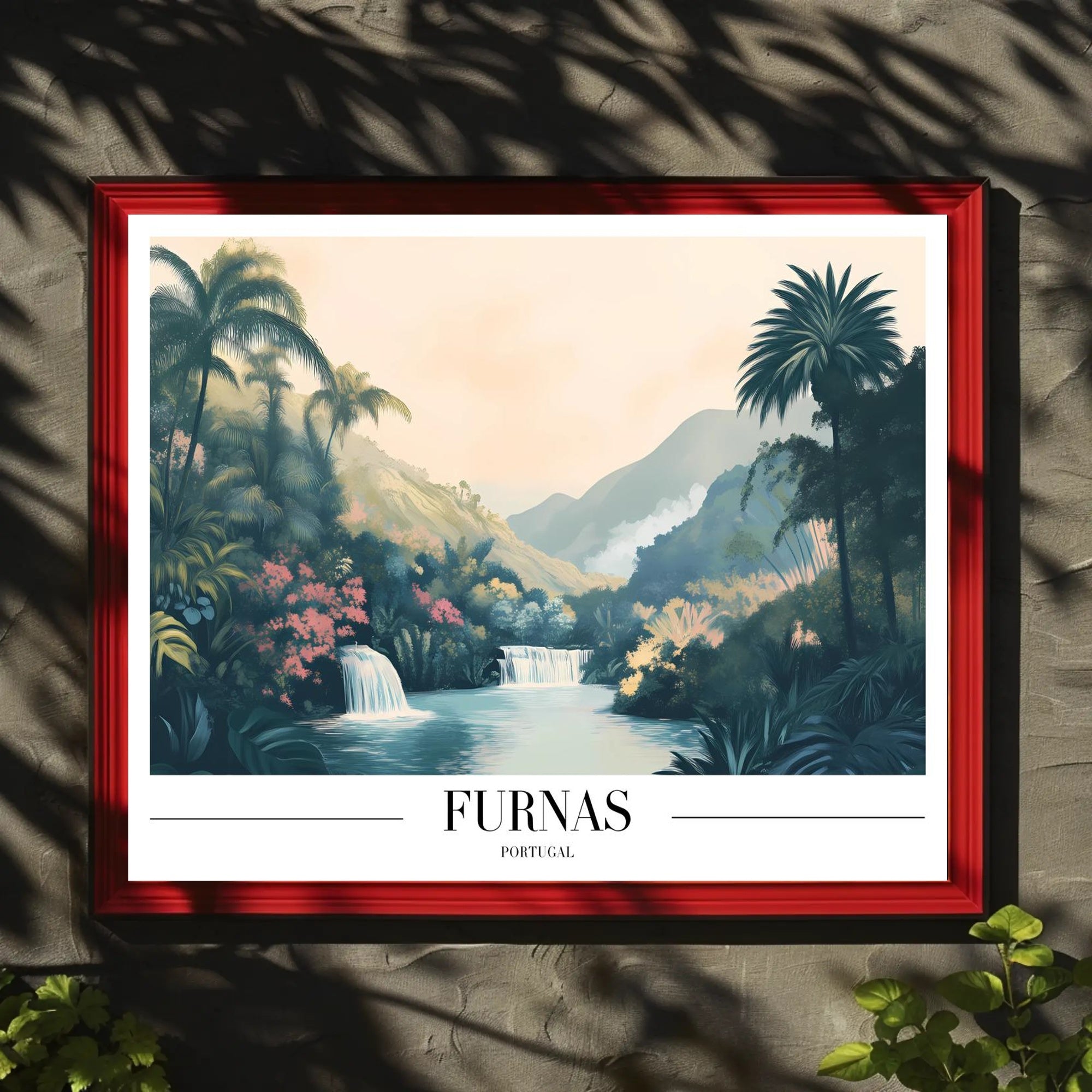 Tropical Waterfalls Landscape Art Print: Travel Poster PosterGoat