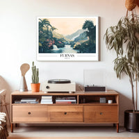 Tropical Waterfalls Landscape Art Print: Travel Poster PosterGoat