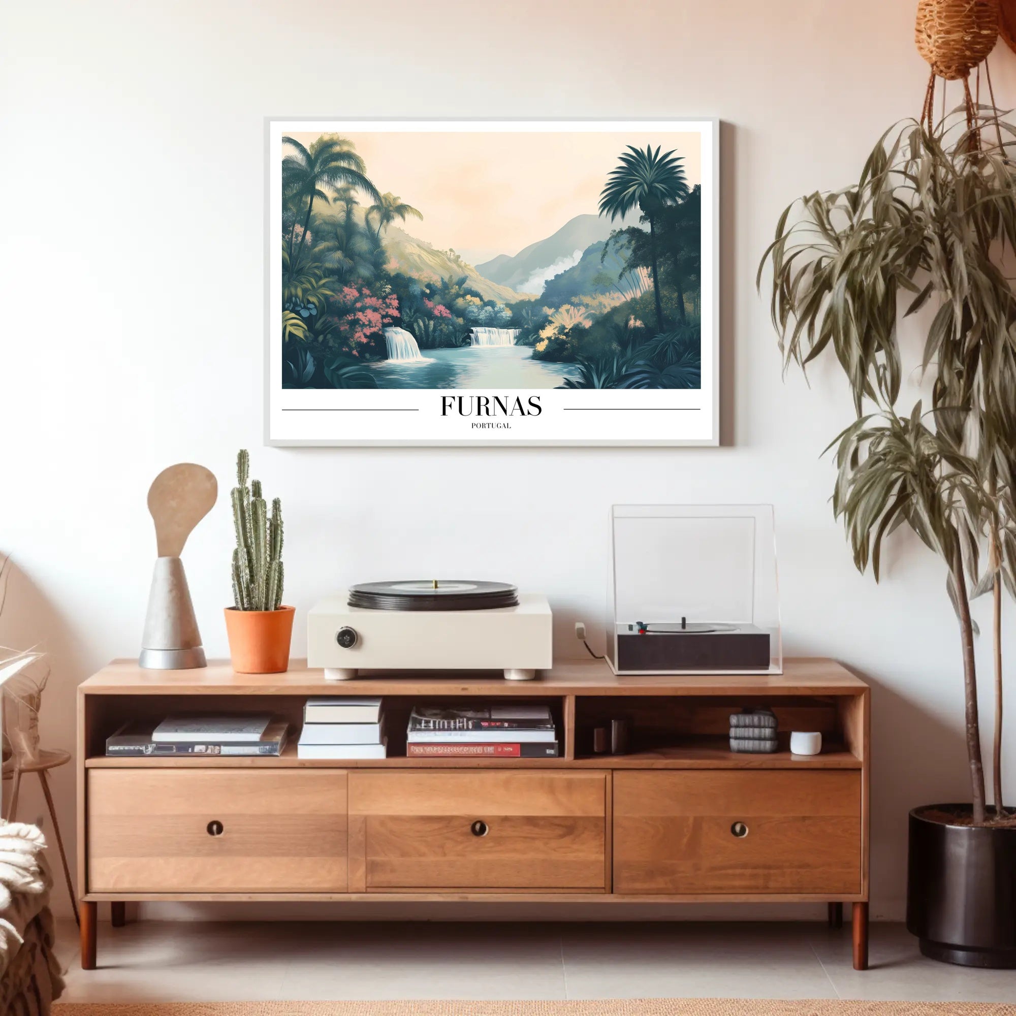 Tropical Waterfalls Landscape Art Print: Travel Poster PosterGoat