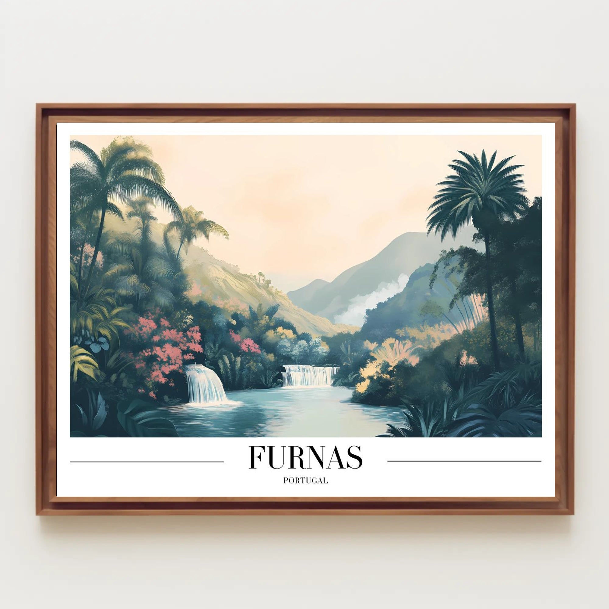 Tropical Waterfalls Landscape Art Print: Travel Poster PosterGoat