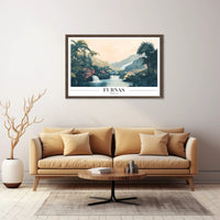 Tropical Waterfalls Landscape Art Print: Travel Poster PosterGoat