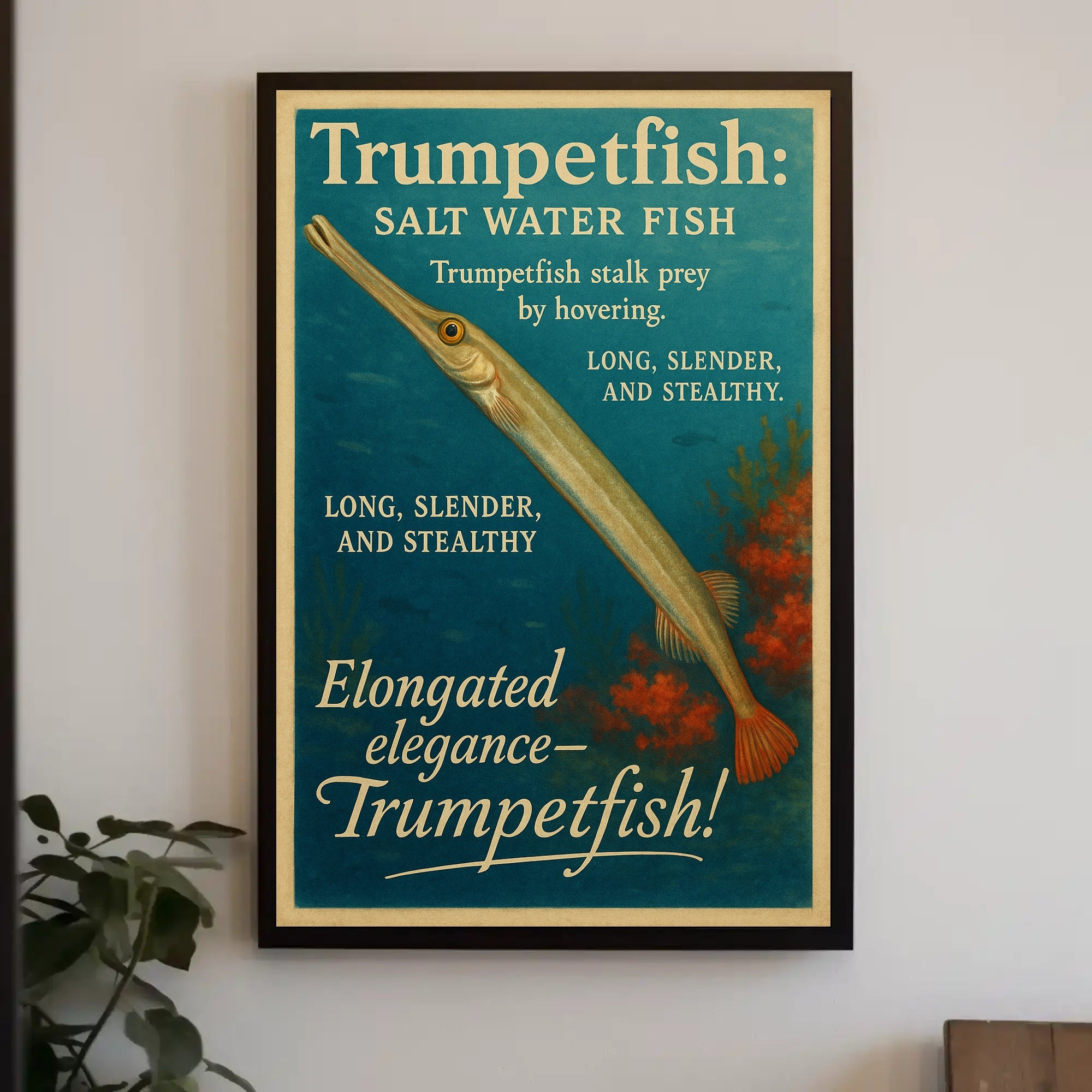 Trumpetfish The Stealthy Saltwater Poster PosterGoat