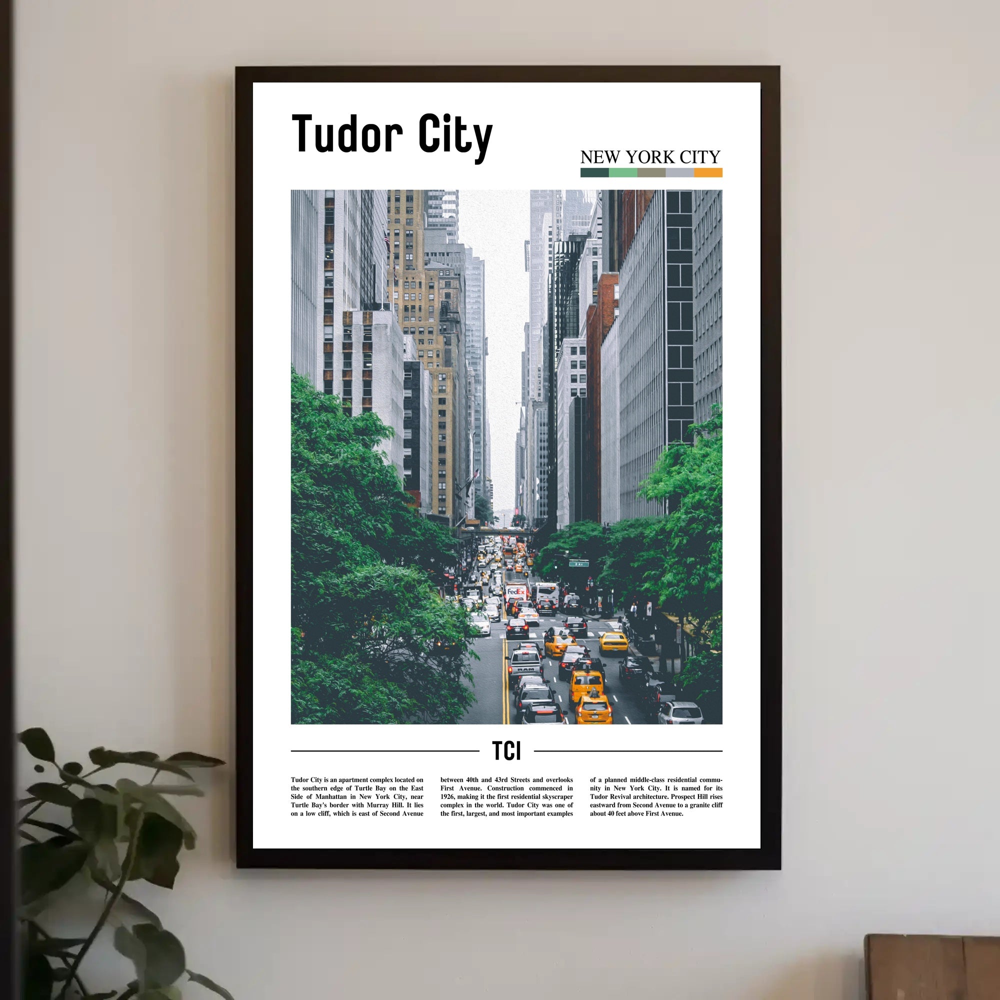 Tudor City Modern Traffic Travel Poster PosterGoat