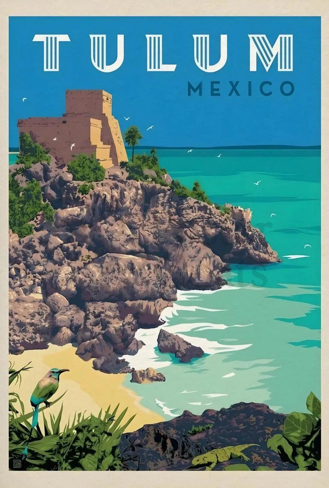 Tulum Adventure Awaits Vintage Travel Poster PosterGoat