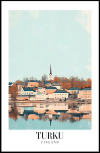 Turku Waterfront View Illustrated Travel Poster PosterGoat
