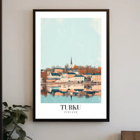 Turku Waterfront View Illustrated Travel Poster PosterGoat