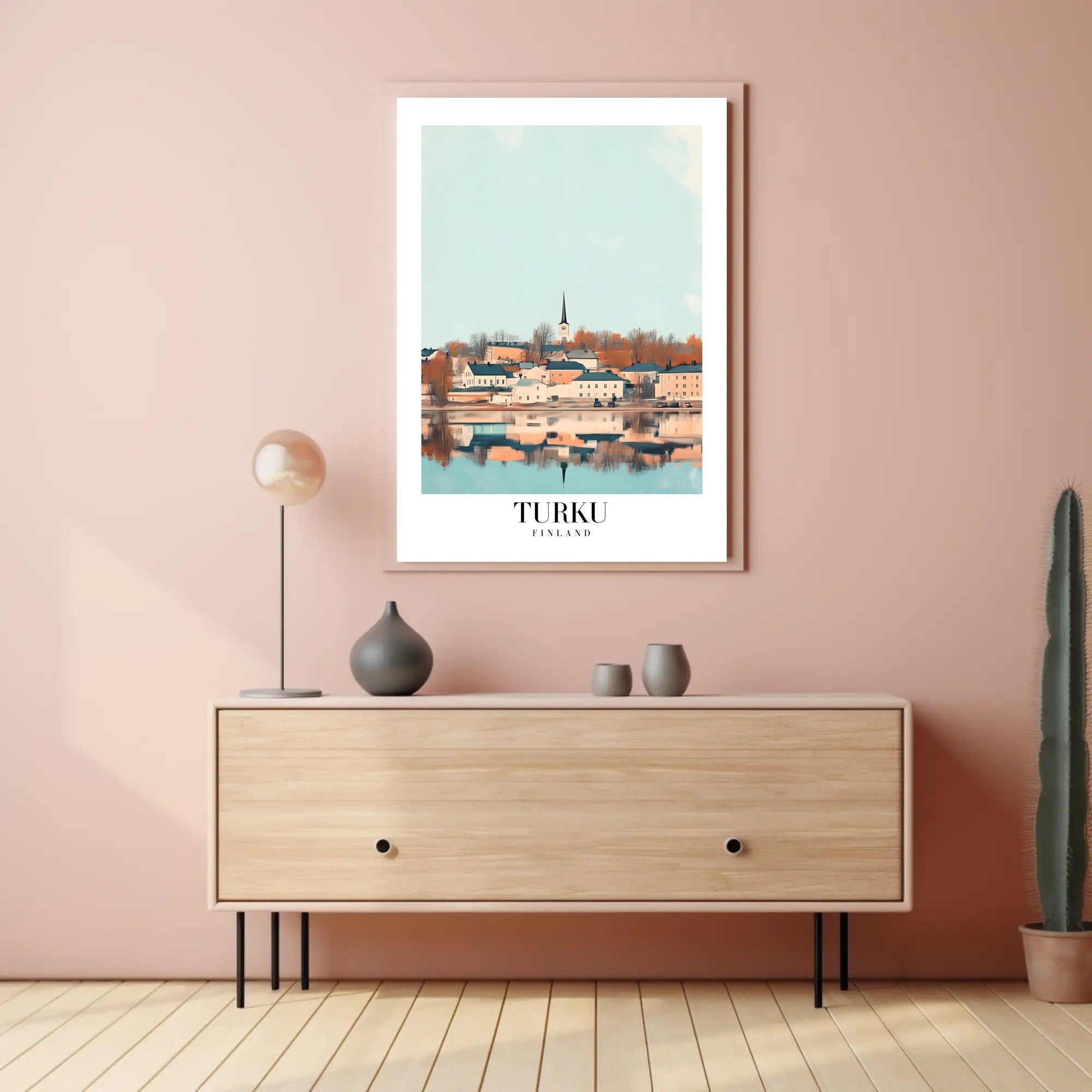 Turku Waterfront View Illustrated Travel Poster PosterGoat