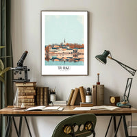 Turku Waterfront View Illustrated Travel Poster PosterGoat