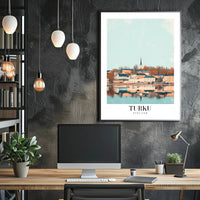 Turku Waterfront View Illustrated Travel Poster PosterGoat
