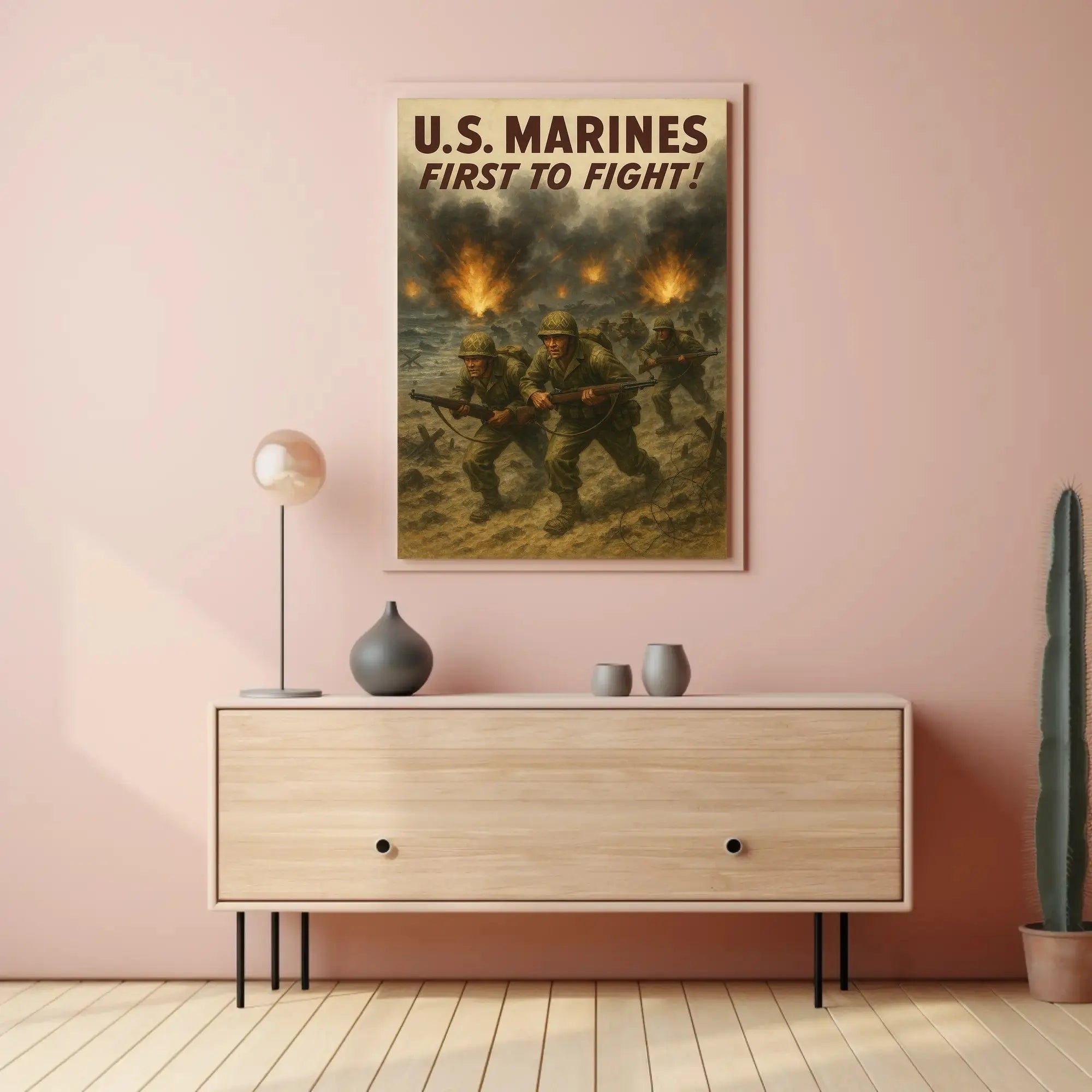 U.S. Marines Valor WWII Military Recruitment Poster PosterGoat