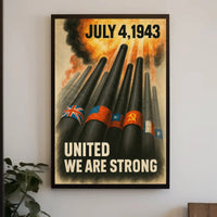 UNITED WE ARE STRONG WWII Propaganda Poster PosterGoat